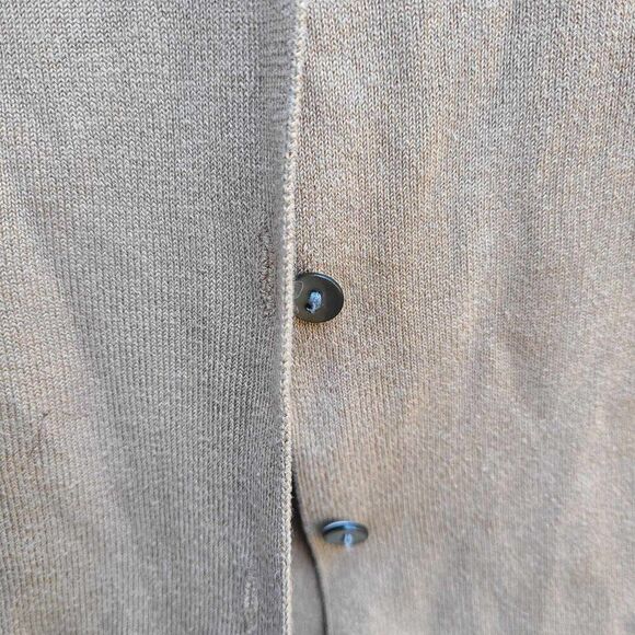 Brooks Brothers Vintage Camel Silk Blend V Neck Cardigan Small - Picture 6 of 9
